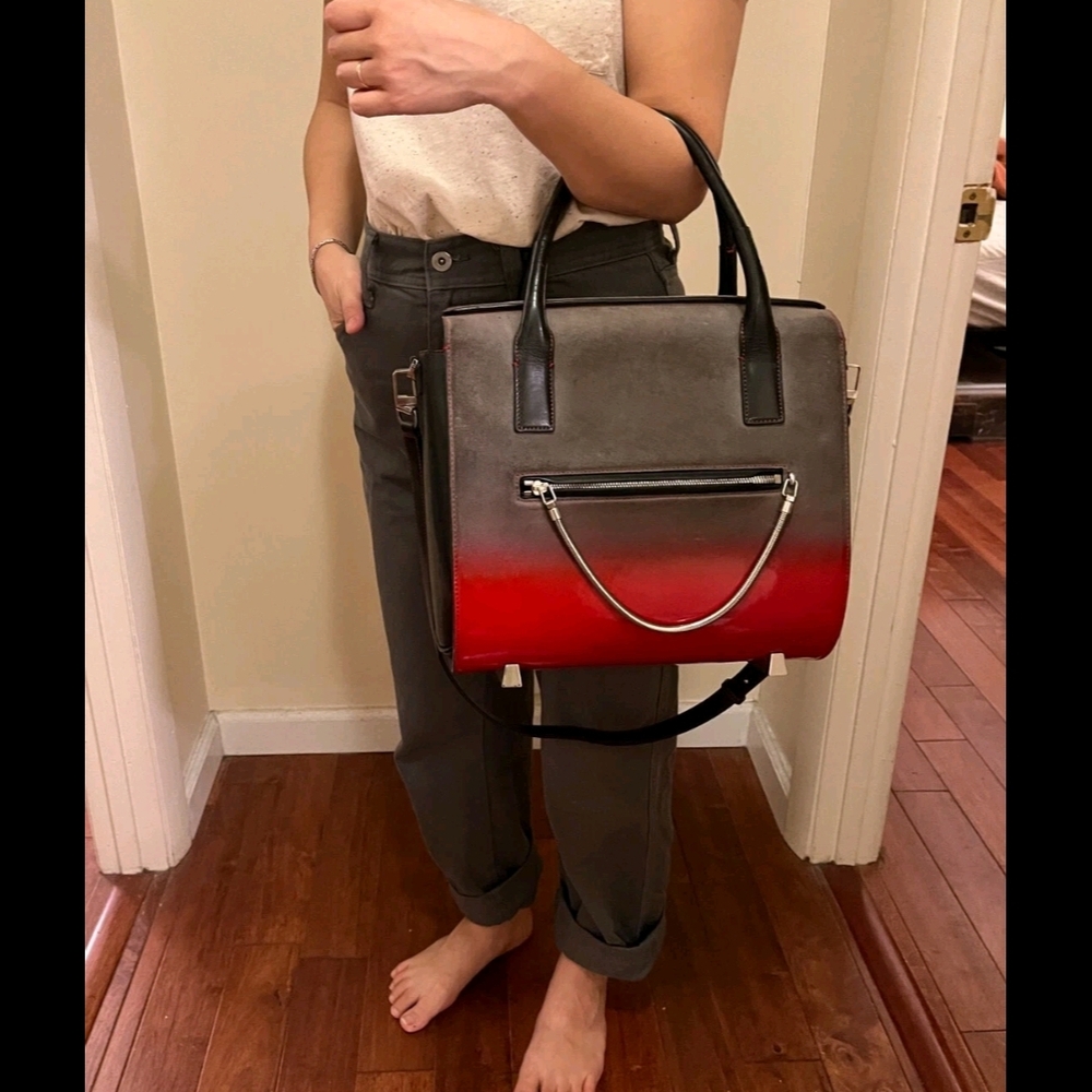 Alexander Wang Gray, Black & Red Ombre Satchel Leather Handbag - Picture 10 of 11